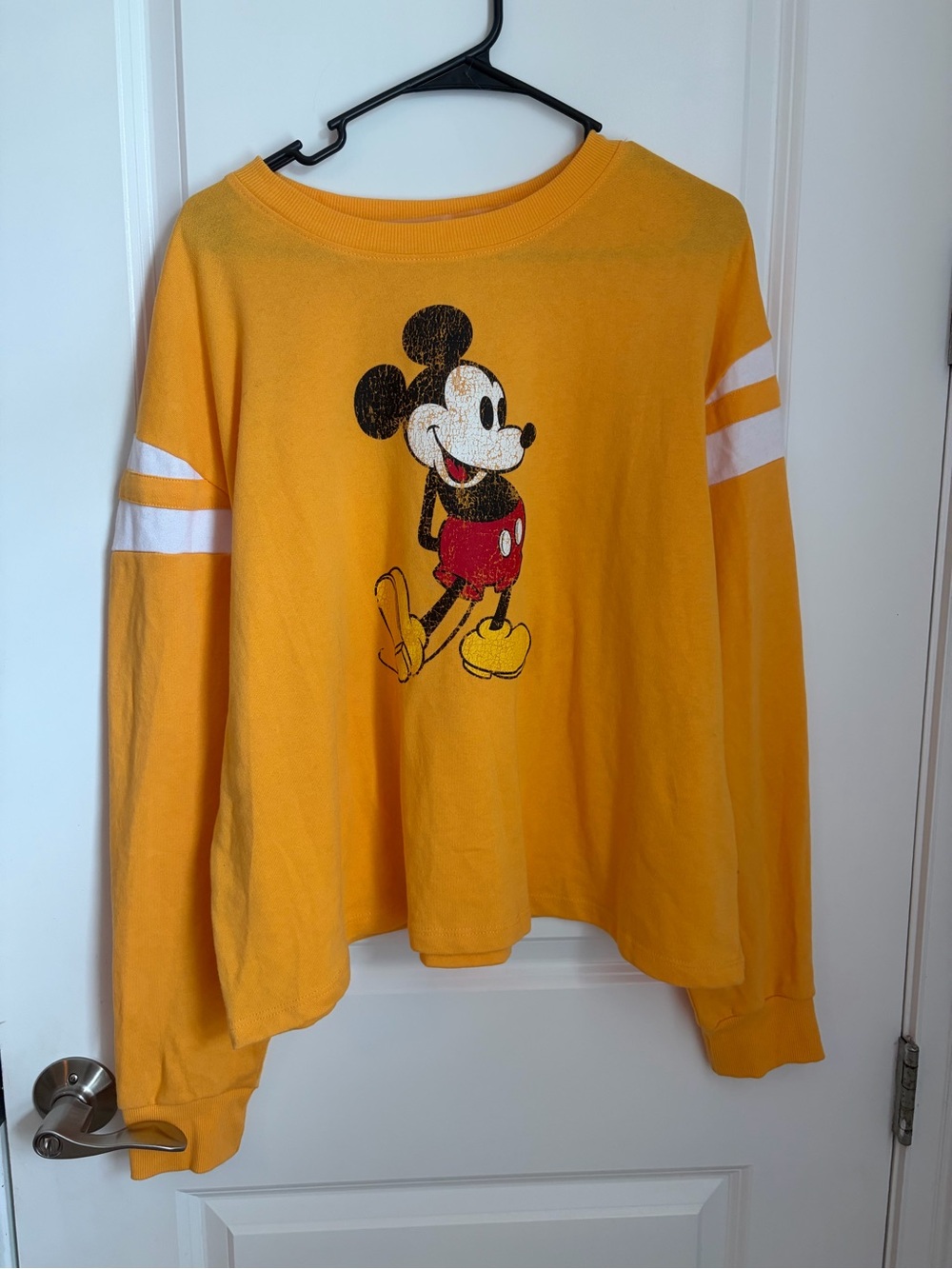 Disney Store Mickey Mouse Semi-Cropped Pullover Top Shirt Womens Size XL